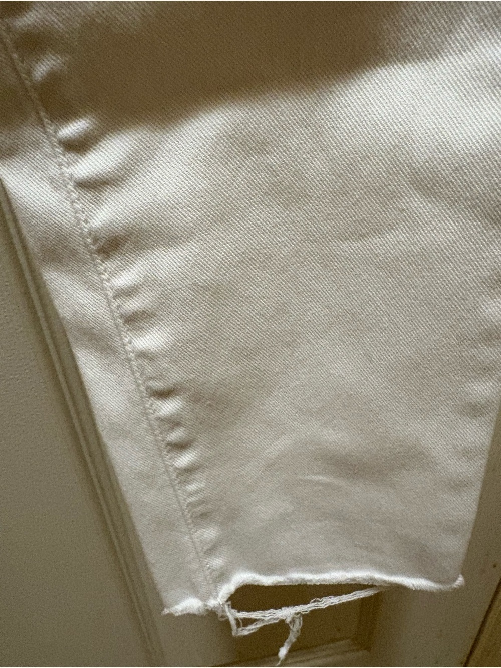 MOTHER The Looker Ankle Fray Jeans Glass Slipper White Raw Hem Skinny Size 25 - Picture 13 of 16